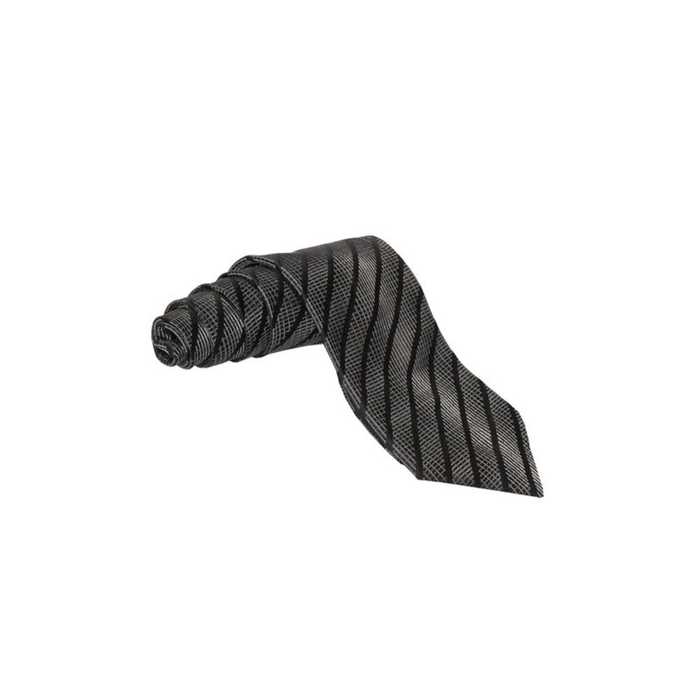 Zilli Box Check-Diagonal Stripe Silk Tie